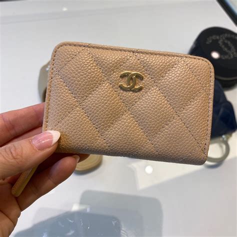 chanel coin purse beige.